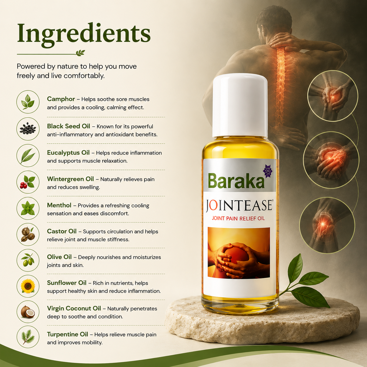 Baraka JointEase Herbal Comfort Oil