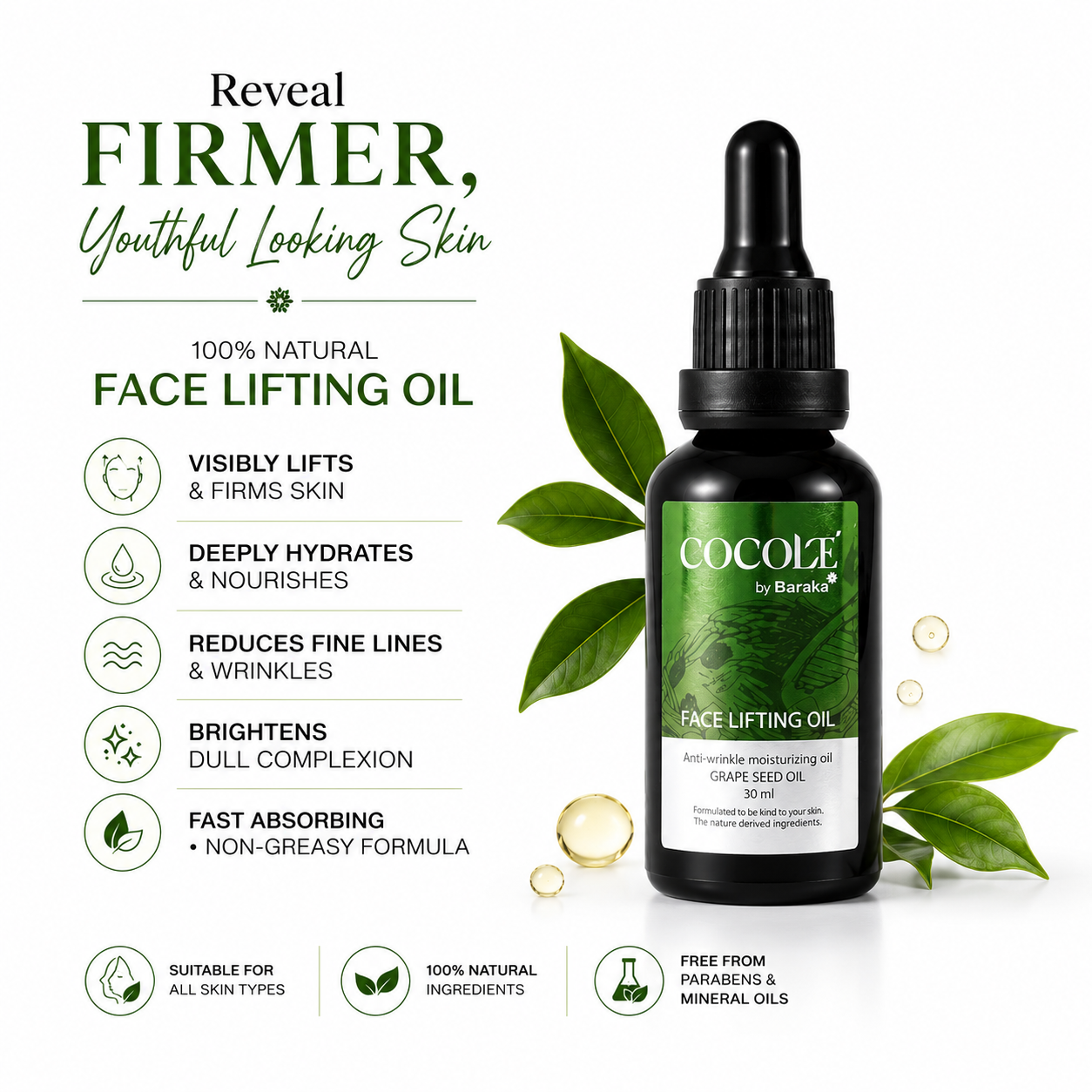 Cocole Face Lifting Oil - Glow Your Face